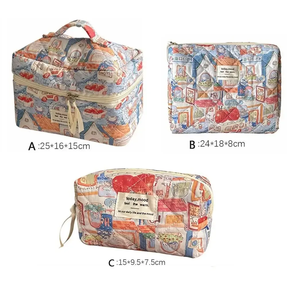 sac de maquillage à motif d'animaux de dessin animé de haute qualité, pochette à fermeture éclair de grande capacité, sac matelassé, trousse de toilette, organisateur de voyage