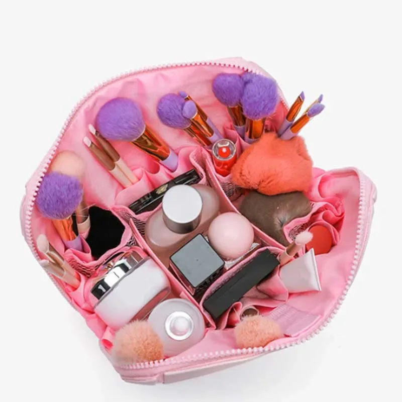 sac de rangement rayé en pvc, grande capacité, pochette de rangement pour articles de toilette de voyage en plein air, sac à cosmétiques de voyage portable, sac de maquillage, 1 pièce