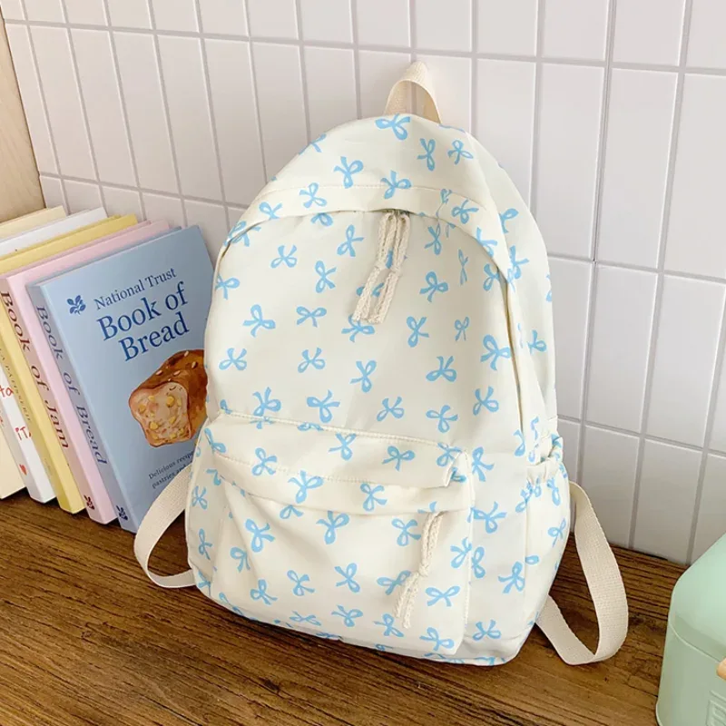 sac à dos japonais mignon de grande capacité, sac d'école à la mode avec nœud papillon, sac à livres pour étudiants, sac à dos léger pour femmes, sac de voyage décontracté