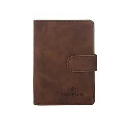 porte-passeport en cuir étanche avec blocage rfid, portefeuille de carte de crédit de voyage, livre de passeport pour femmes et hommes, couverture de passeport à boucle