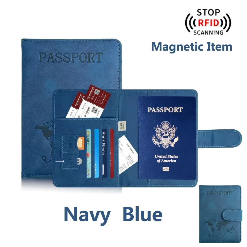 porte-passeport pour voyage essentials, étui portefeuille pour accessoires de voyage, porte-livres de passeport pour femmes/hommes