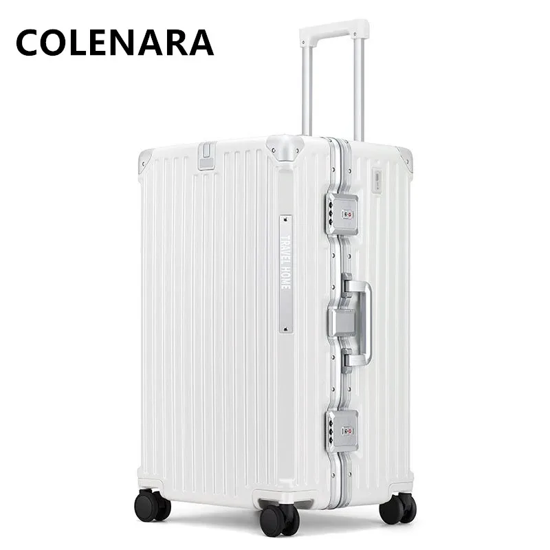 colenara valise de haute qualité cadre en aluminium grande capacité boîtier de chariot chariot sac de voyage 24 "26" 28 "30 pouces bagages roulants