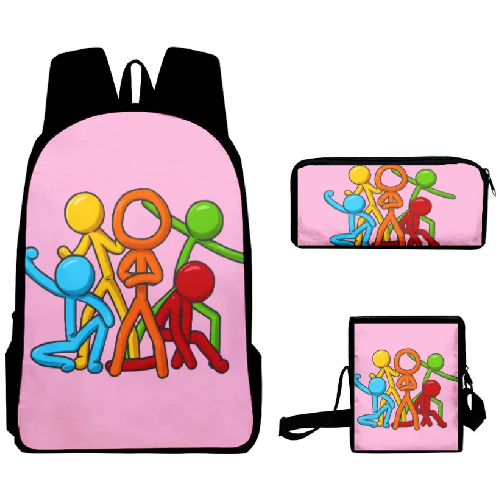 mode populaire cool alan becker impression 3d 3 pièces/ensemble sacs d'école pour élèves sac à dos pour ordinateur portable sac à dos sac à bandoulière incliné trousse à crayons