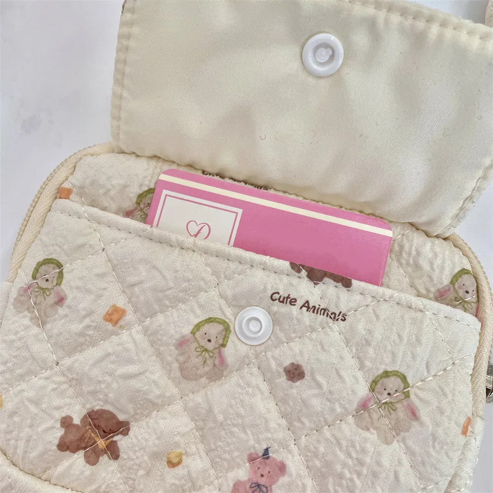 dessin animé mignon petit voyage cosmétique rouge à lèvres écouteur carte portable sac de rangement sac à main femmes cadeau pochette dans les sacs de maquillage organisateur