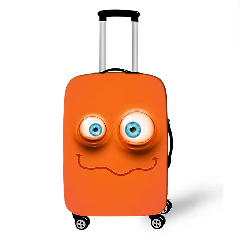 housse de bagage avec impression d'expression drôle, gaine de protection pour valise de voyage, étuis anti-poussière élastiques adaptés aux accessoires de bagages de 18 à 32 pouces