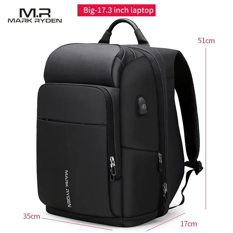 mark ryden 17 pouces pochette d'ordinateur hommes sac à dos multifonction usb charge grande capacité étanche sacs de voyage pour hommes