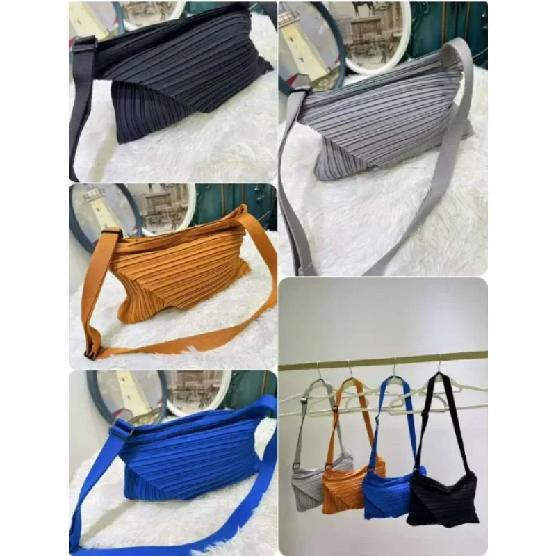 sac à bandoulière pliable miyake 2026, nouveau sac bouffant type dumpling avec sangle réglable, pochette de rangement, sacs décontractés légers et minimalistes