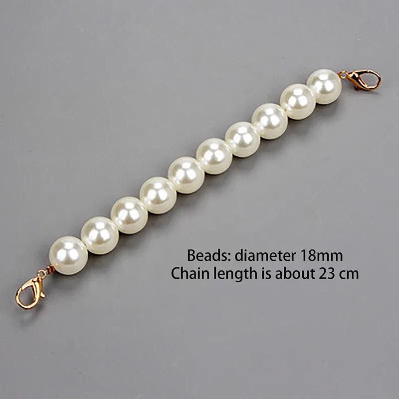 sac à main court classique en perles avec chaîne de poignée perlée pour femmes et filles, sac fourre-tout, remplacement de la poignée, chaîne de perles, accessoires de sac