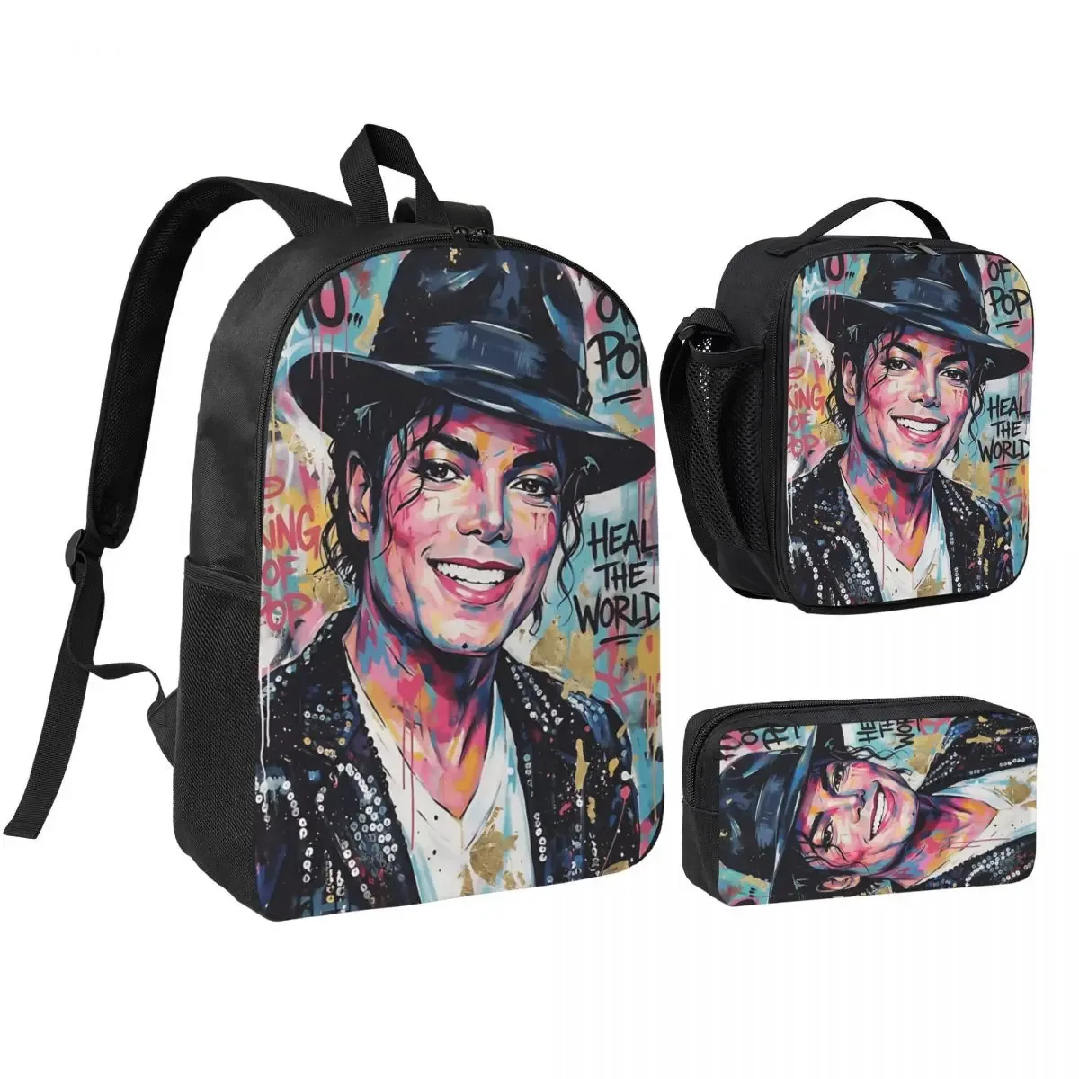sac à dos 3 pièces/ensemble 261 mj dangerous tour pour étudiant, sac à bandoulière, sac à déjeuner, trousse à crayons