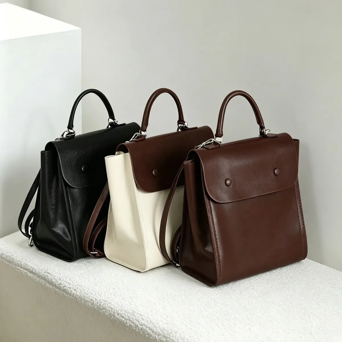 petit sac à dos coréen en cuir véritable pour femmes, sac à dos léger pour les trajets quotidiens à l'université, sac de voyage décontracté haut de gamme