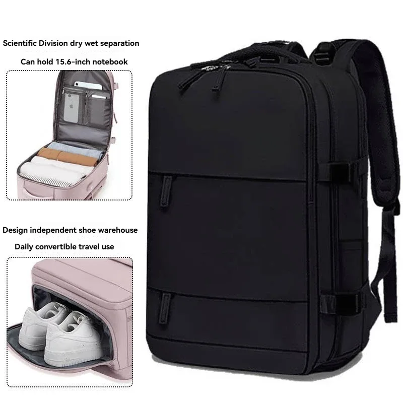 sac à dos grande capacité pour femme, séparation sec/humide, sacoche pour ordinateur portable, sac à dos multifonctionnel imperméable
