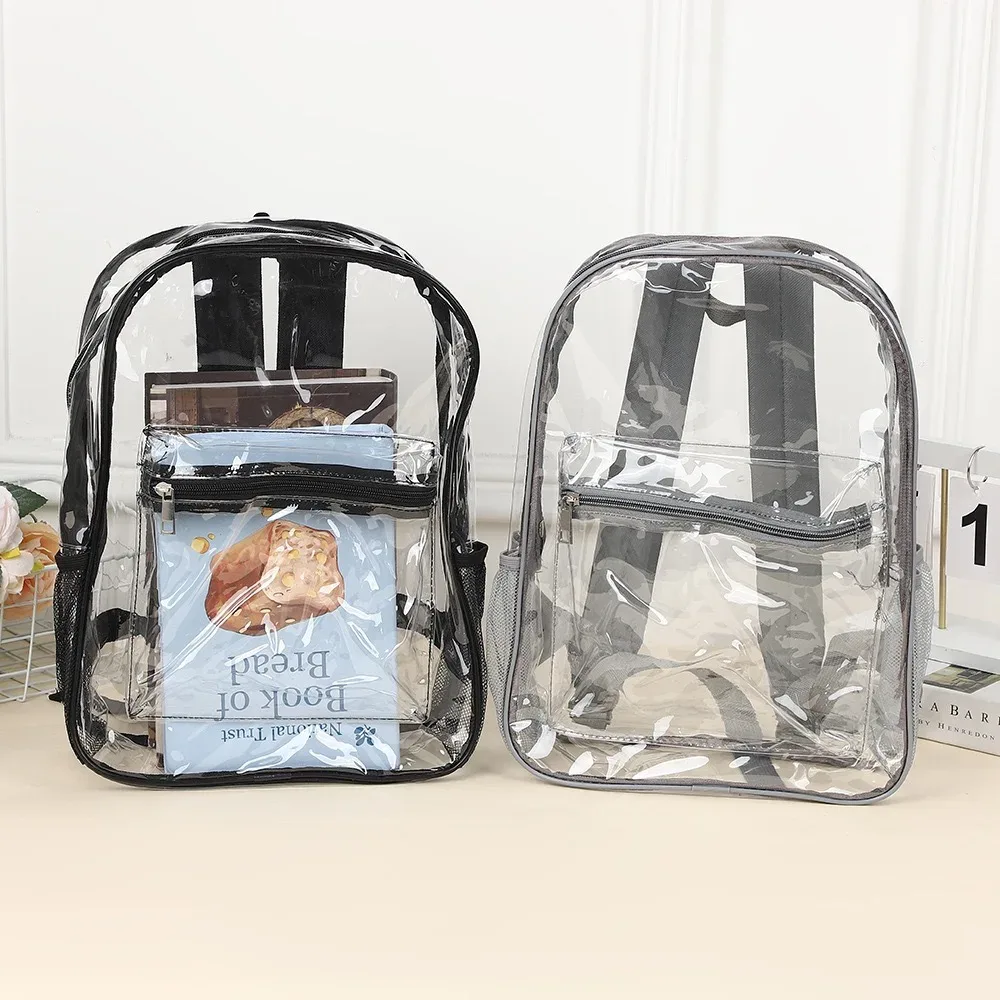 sac à dos en pvc transparent pour femme – sac étanche transparent de grande capacité pour la plage, la natation et les voyages