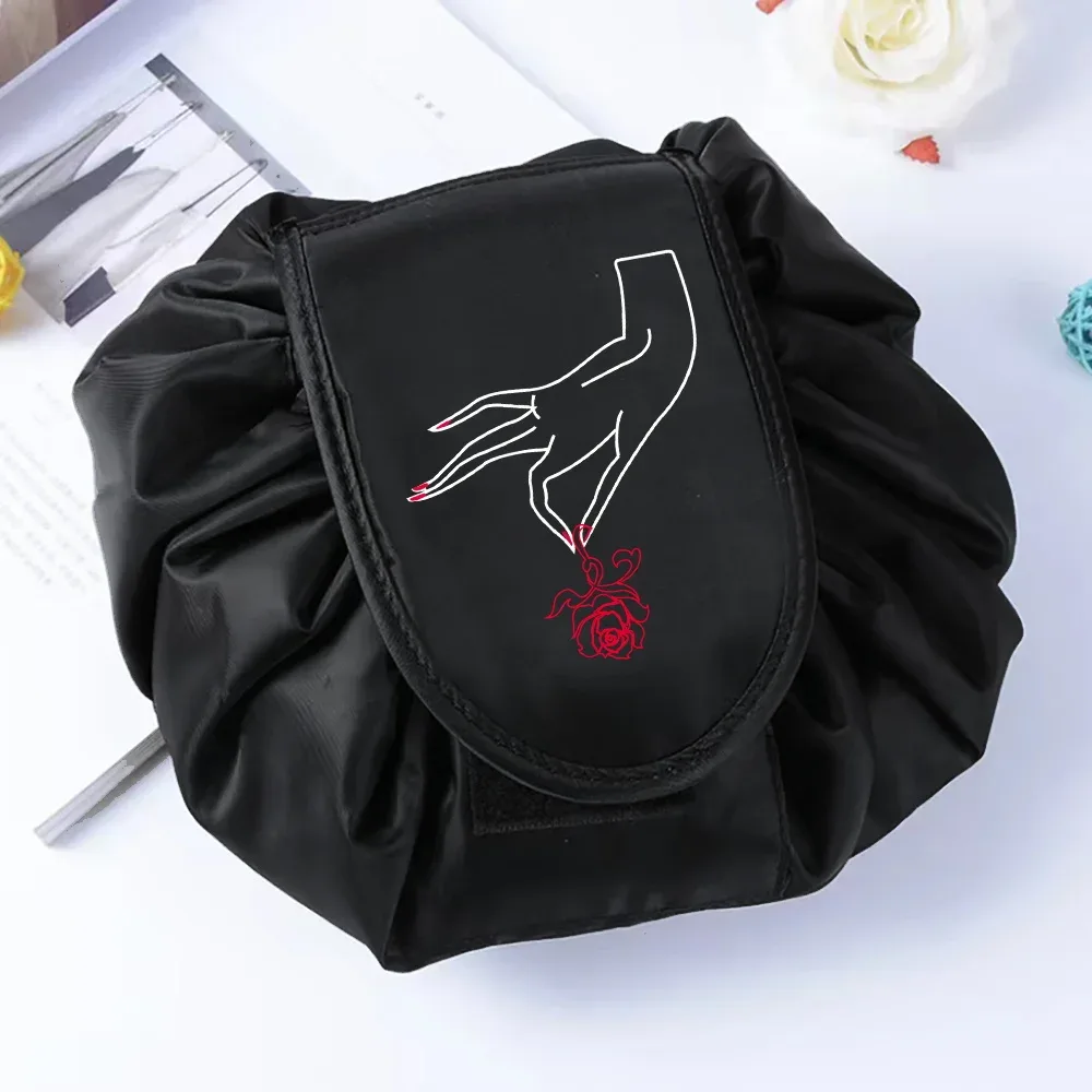 sac de rangement portable étanche pour cosmétiques, sac paresseux de proximité wstring, poudres de maquillage magiques, grande capacité, trousse de beauté de toilette de voyage