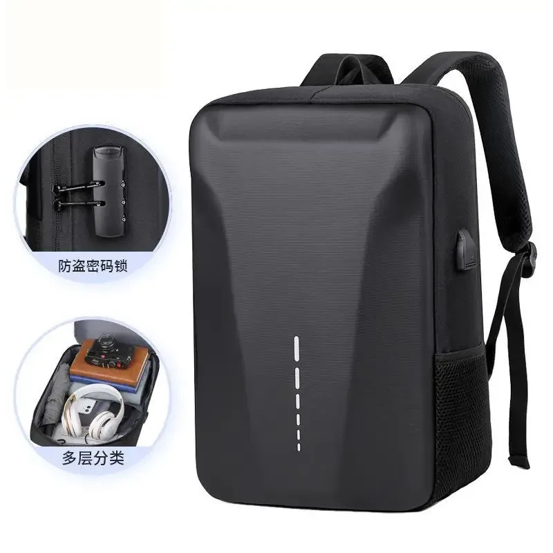 sac à dos d'affaires usb à coque rigide pour hommes, sac à dos de voyage antivol décontracté à la mode, tente avancée, sac étanche pour ordinateur portable