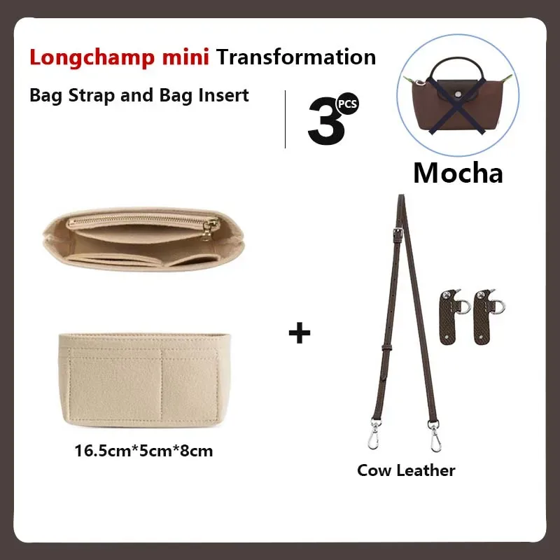 sangle de sac à bandoulière de remplacement en cuir pour mini sac longchamp, sangle d'épaule sans poinçonnage, accessoires de sac de modification