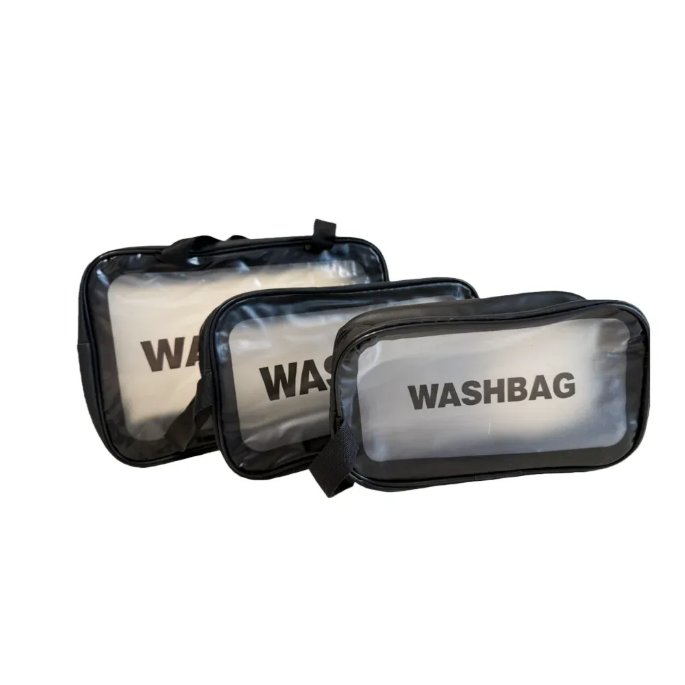 sac à cosmétiques portable de grande capacité, anti-poussière, sacs de rangement pour maquillage, sacs de voyage transparents en pvc à la mode