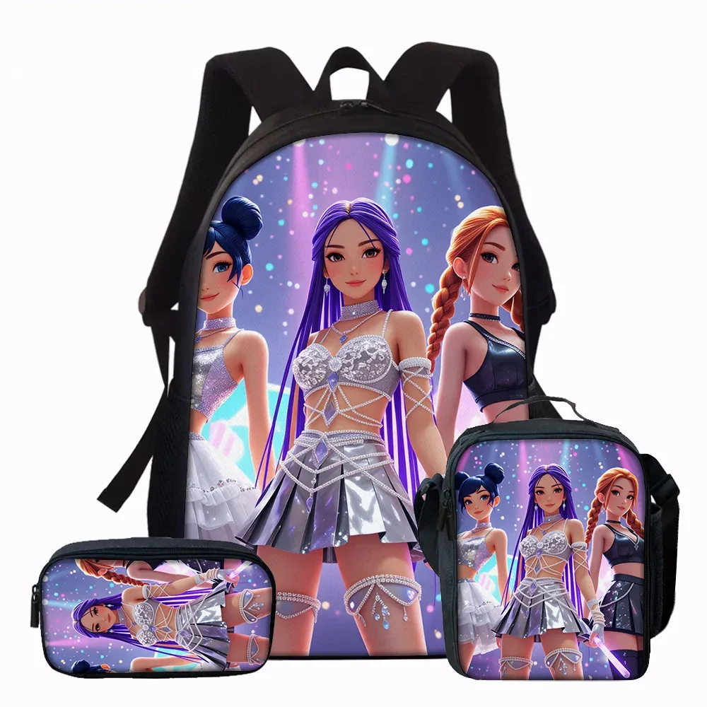 sac à dos imprimé groupe k-pop, 3 pièces, léger, grande capacité, pour l'école, le voyage, avec sac à bandoulière, sacs à crayons, cadeau parfait