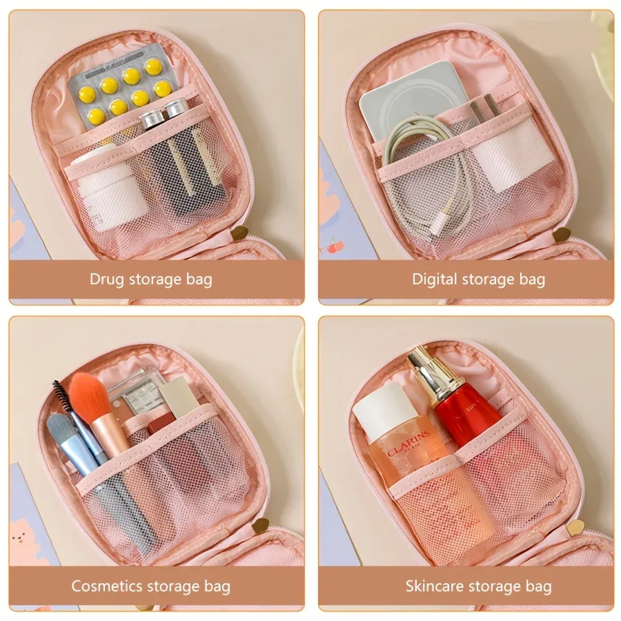 pochette de maquillage portable pour toques, mini sac de rangement de cosmétiques pour rouge à lèvres, organisateur multifonctionnel de grande capacité, trousse de toilette