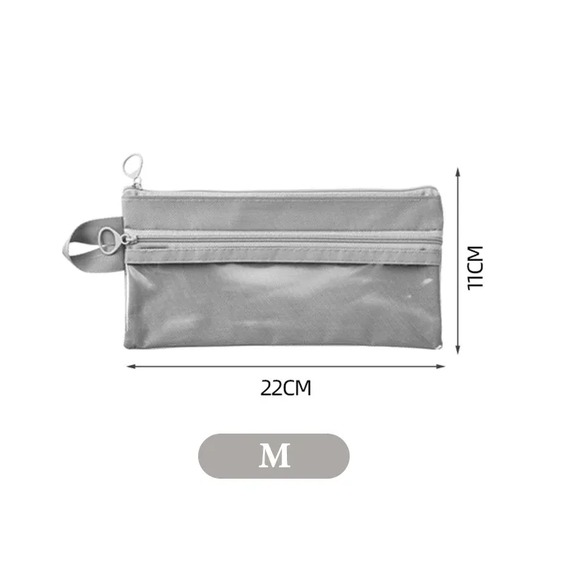 sac de rangement transparent simple, portable de voyage, étanche, double couche, pochette de toilette à fermeture éclair, câble de données, carte de bijoux, maquillage
