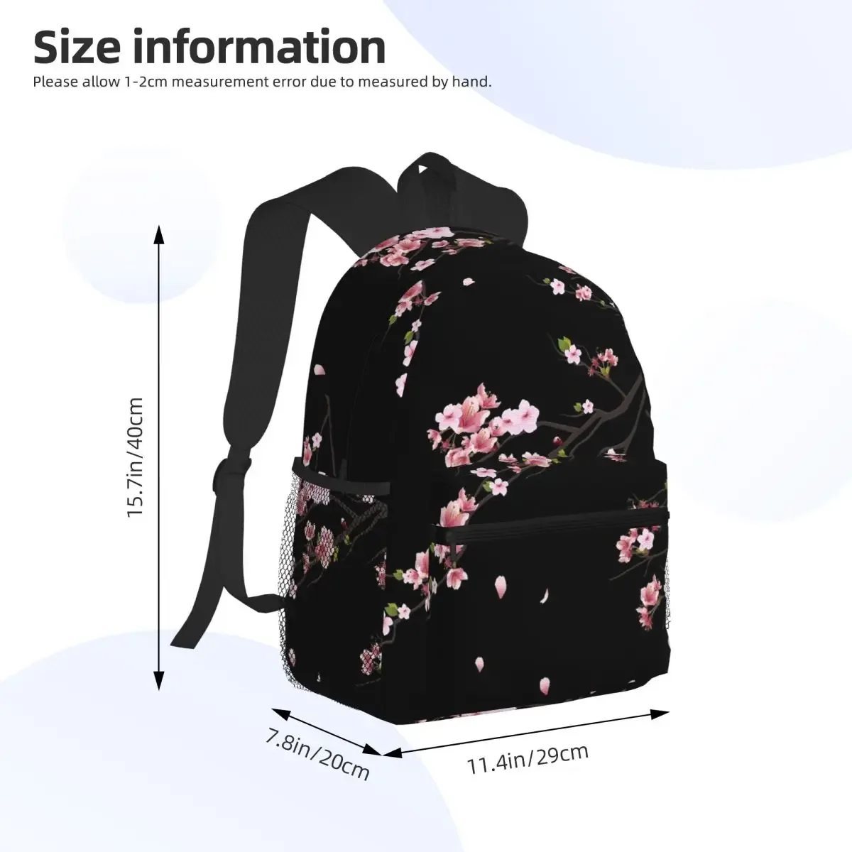 japonais sakura fleurs de cerisier étudiant sac à dos sac d'école randonnée voyage sac à dos pour hommes femmes bookbag sacs à bandoulière