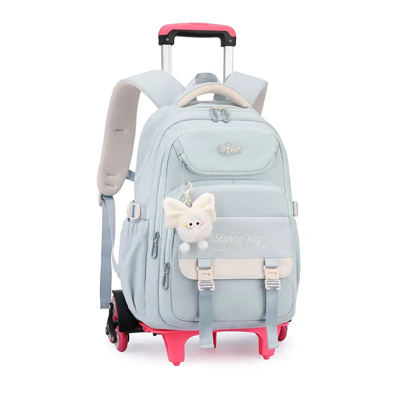 sac à dos scolaire pour enfants avec roulettes, sac à dos à roulettes pour filles, sac à dos d'étudiant, 2/6 roues, sac à dos scolaire à roulettes, sac à livres pour enfants