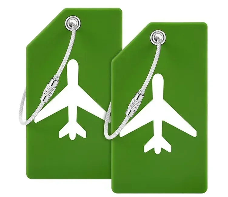 1 étiquette de bagage en silicone, couleur unie, tendance, porte-nom et adresse pour valise, accessoires de voyage