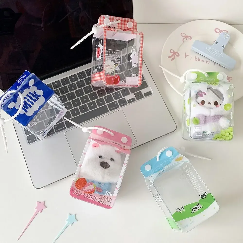 sac de présentation multifonctionnel en pvc pour poupées de 10 cm, avec cordon, sac de transport pour poupées en coton, sac de rangement transparent pour badges, idéal pour les voyages en extérieur