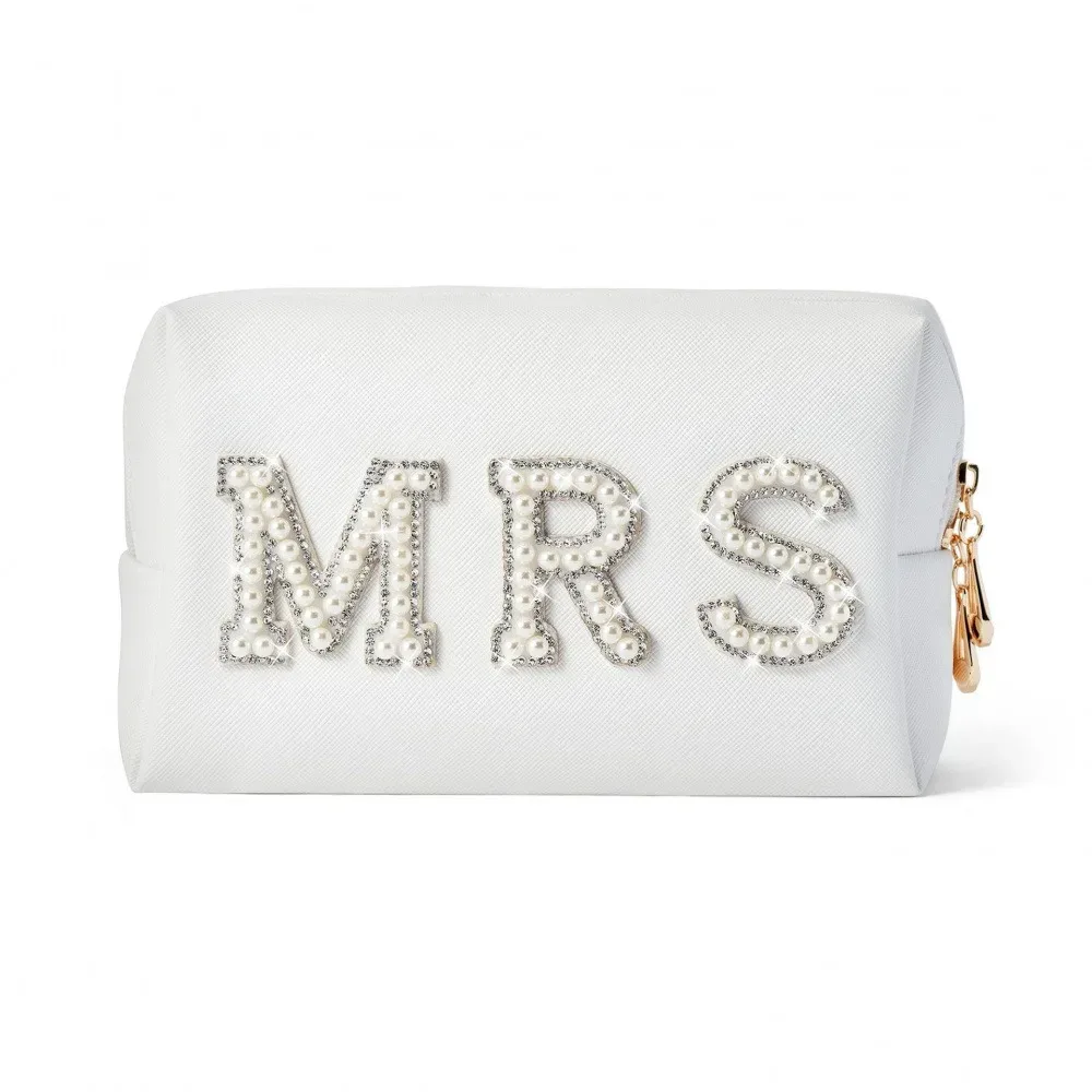 grande trousse de toilette imperméable à main pour femmes, sac de rangement pour cosmétiques de voyage, pochette de mariage multicolore pour mariée.