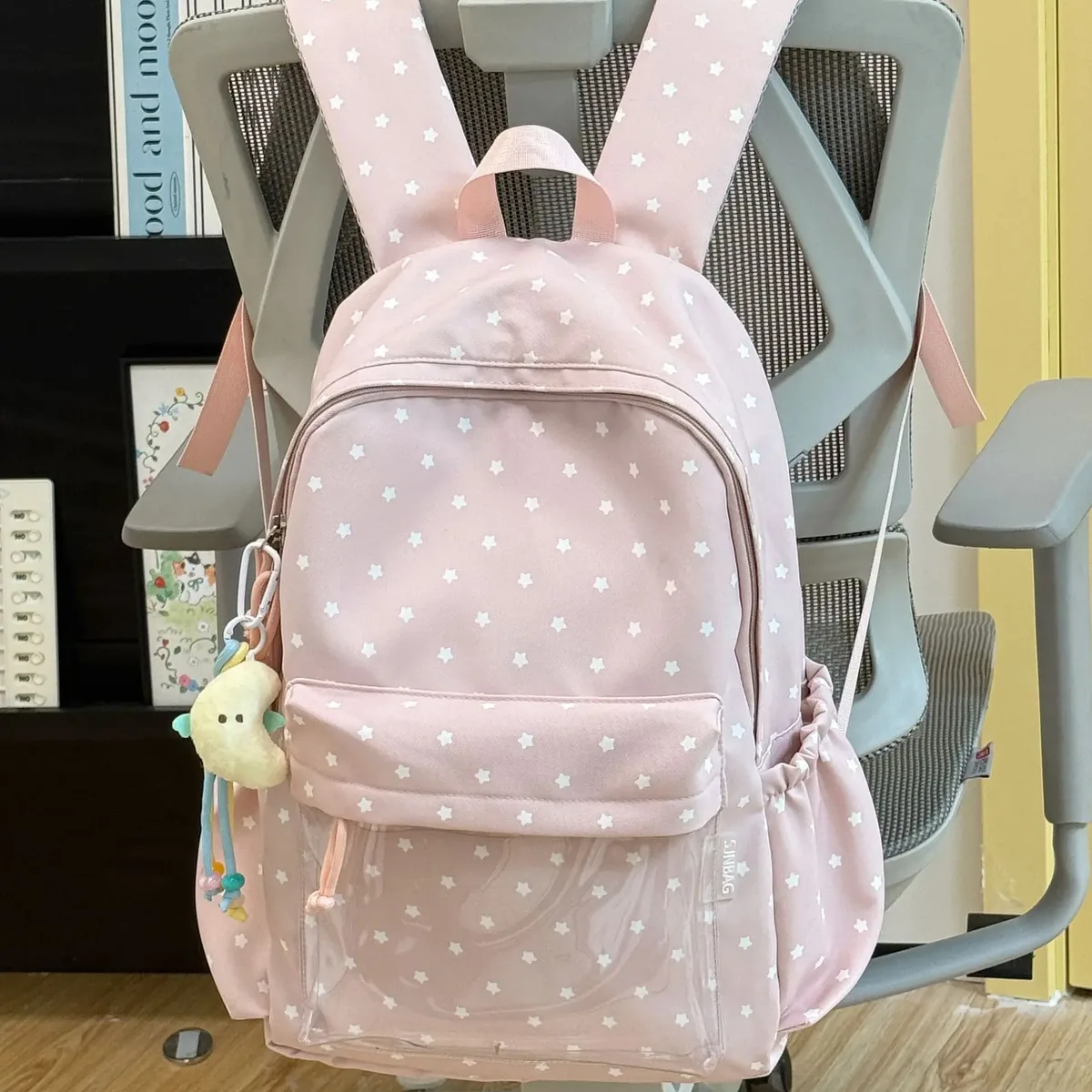 Sac à dos scolaire grande capacité pour jeunes filles, décontracté, en nylon imperméable, motif à pois, style campus pour jeunes