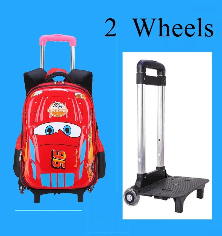 cartable à roulettes pour enfants, sac à dos à roulettes pour enfants, sac à roulettes pour étudiants, style voiture pour garçons