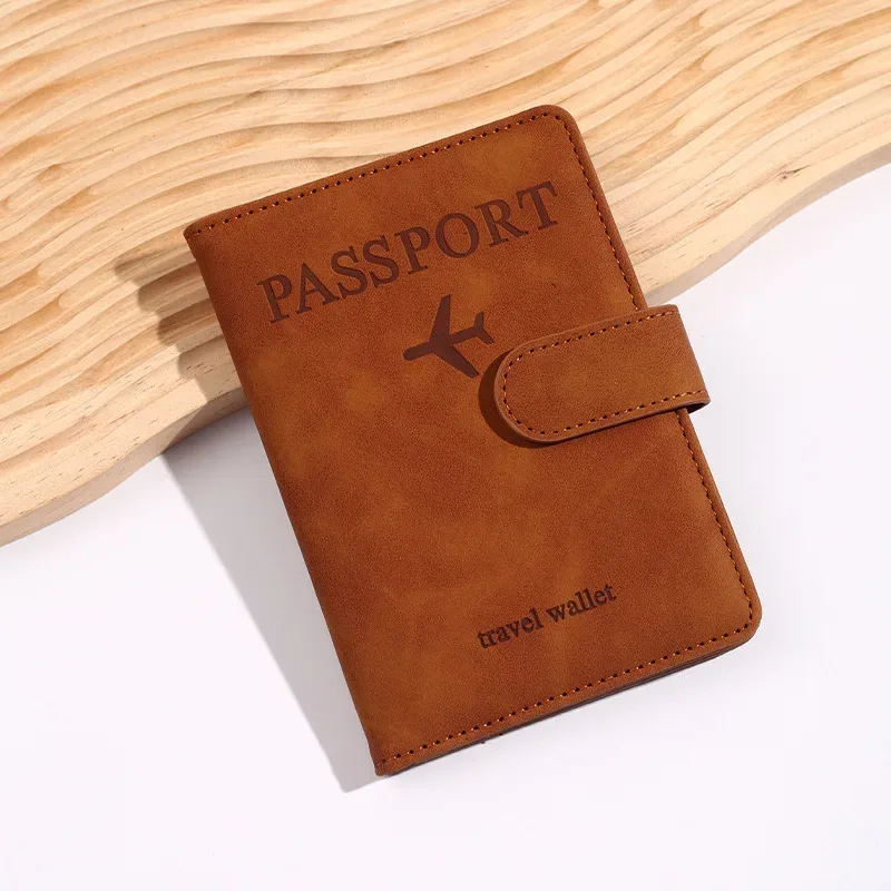 porte-passeport vintage en cuir pu pour femmes et hommes, avec fentes pour cartes bancaires d'identité, accessoires de voyage