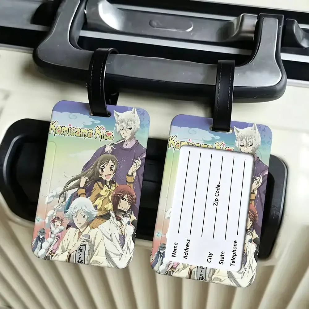 étiquette de bagage portable anti-perte anime k-kamisama kiss magazine, étui de carte d'informations en pvc, étiquette de voyage pour valise et sac à dos