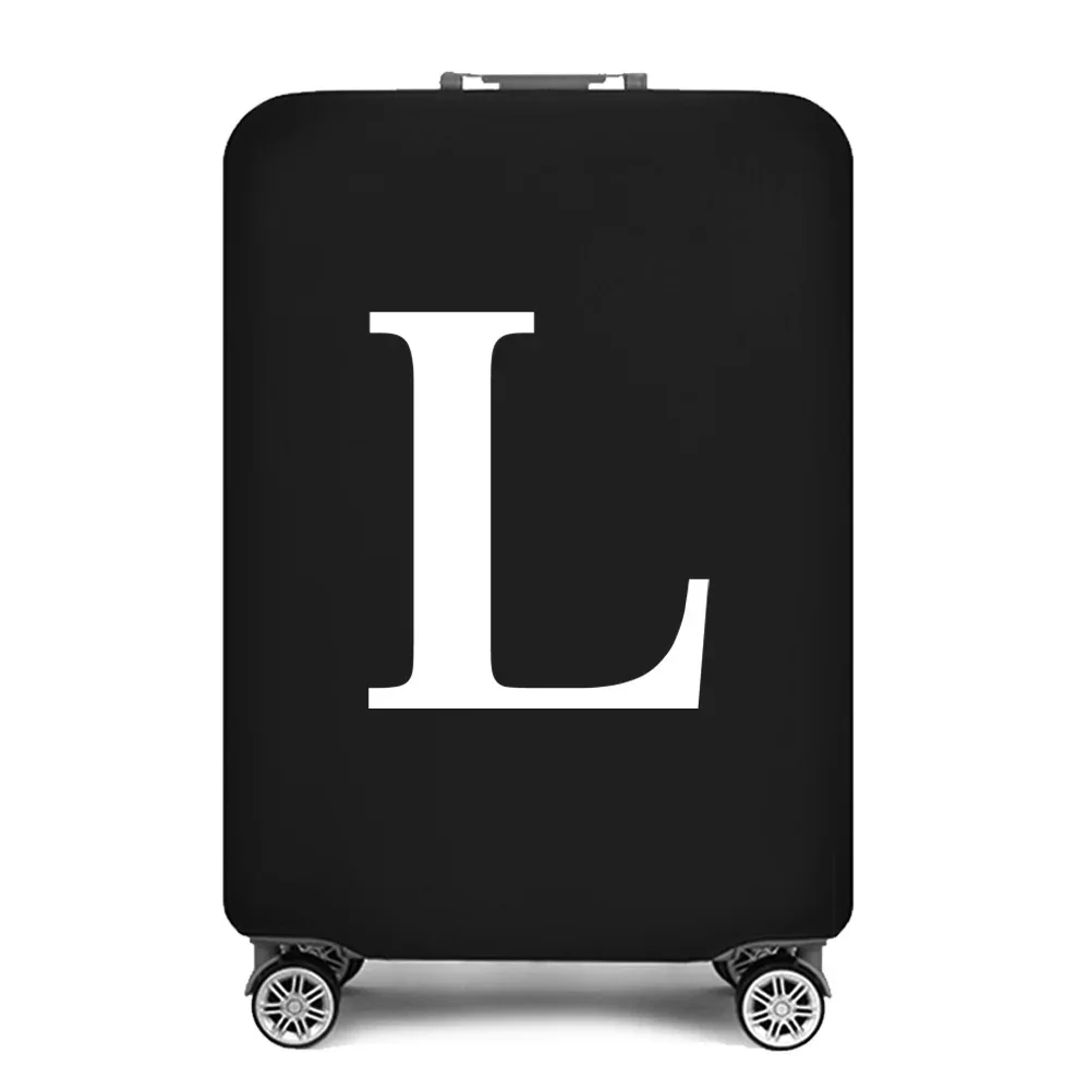 housse de protection pour bagages, housse de protection pour valise de 18 à 28 pouces, accessoires de voyage, 26 lettres blanches imprimées, housse anti-poussière élastique