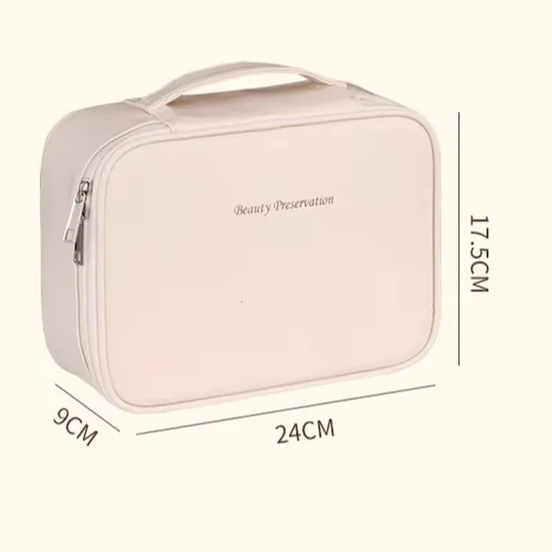 sac à maquillage double couche pour femmes - étui de rangement cosmétique spacieux, idéal pour les voyages et l'usage quotidien