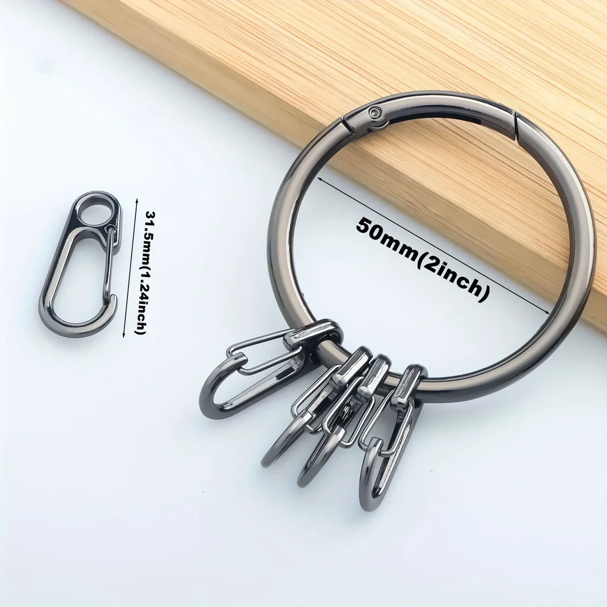 porte-clés à ressort à dégagement rapide avec 5 porte-clés, organisateur de porte-clés de voiture et de maison pour hommes et femmes