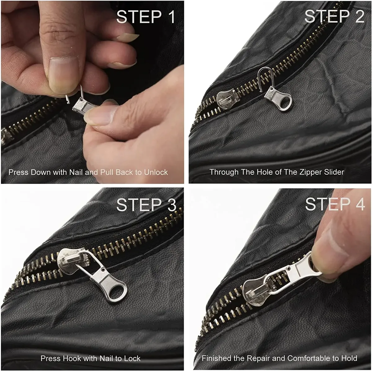 extracteur de fermeture éclair détachable de remplacement, serrure pour veste, robe, sac à bagages, kit de réparation de tête de fermeture éclair en métal, bricolage