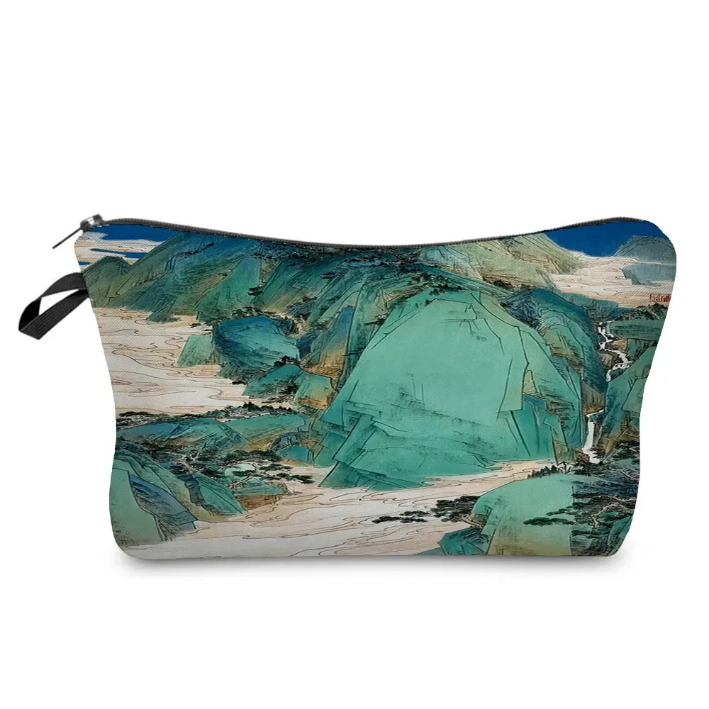 ukiyoe – mini trousse de maquillage pour femmes, design japonais, grue de styliste, trousse de toilette de voyage de plage, trousse à cosmétiques écologique réutilisable