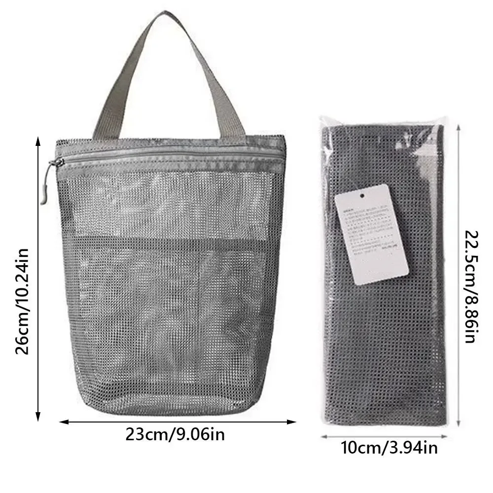 trousse de toilette portable décontractée 26x23cm avec fermeture éclair, sac cosmétique à main, pochette de rangement en maille pour voyages d'affaires et déplacements