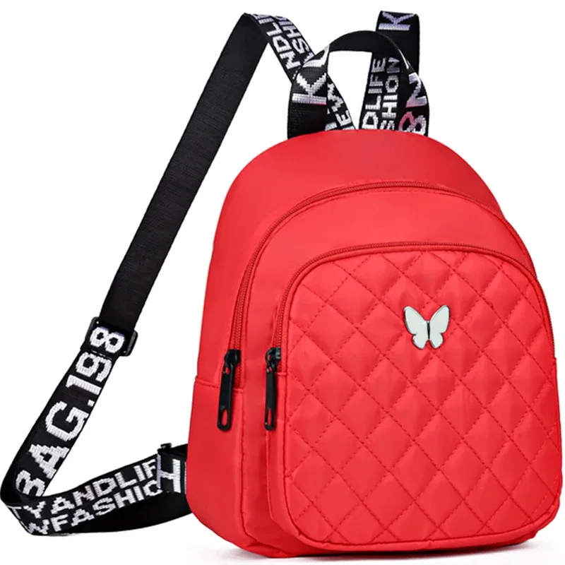 sac à dos matelassé multicolore pour femmes, avec accent papillon, pour les sorties quotidiennes, les déplacements quotidiens, sac décontracté léger et pratique
