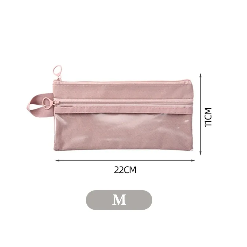 sac de rangement transparent simple, portable de voyage, étanche, double couche, pochette de toilette à fermeture éclair, câble de données, carte de bijoux, maquillage