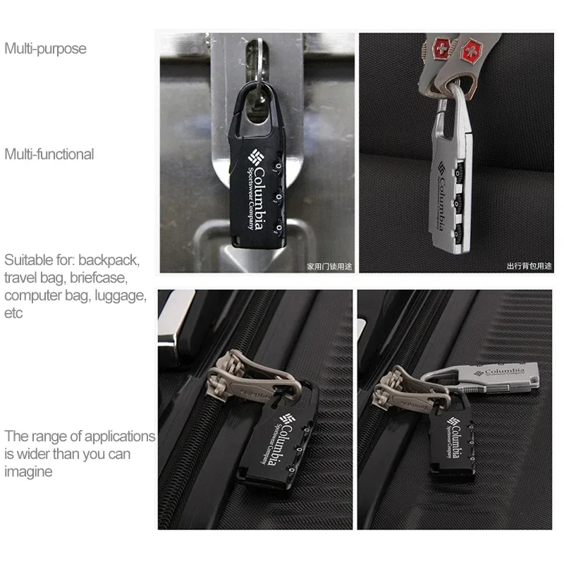 cadenas en alliage combiné pour bagages, utilisé sur les sacs à fermeture éclair, les sacs à dos, les sacs à main, les tiroirs et les armoires - petit cadenas pendentif