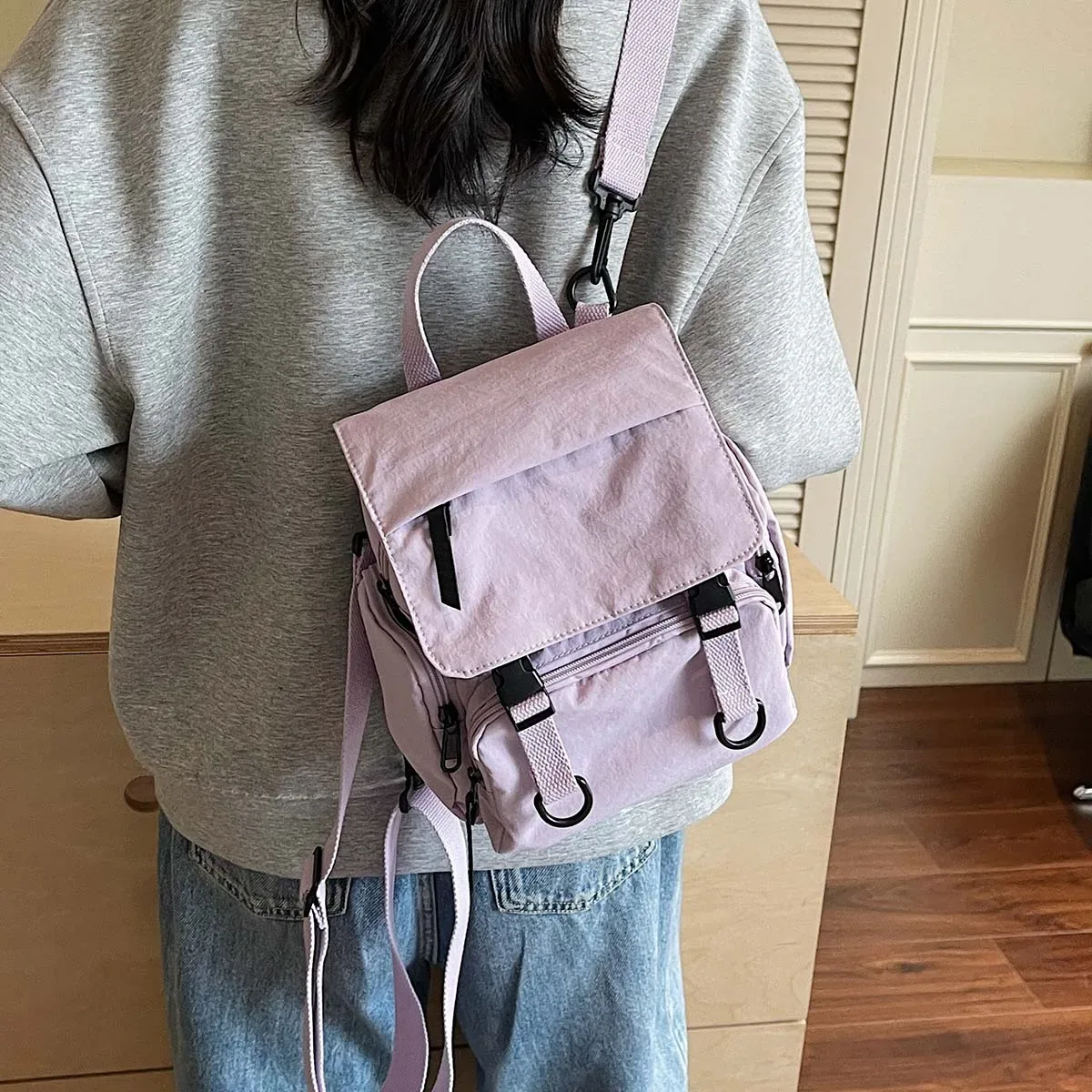Sac à bandoulière multifonctionnel, sac à dos pour femme, sac à main, sac à bandoulière, sac à dos léger de voyage, cadeau, sac de randonnée, sac de petit déjeuner pour classe d'étudiant de Trekking Camping