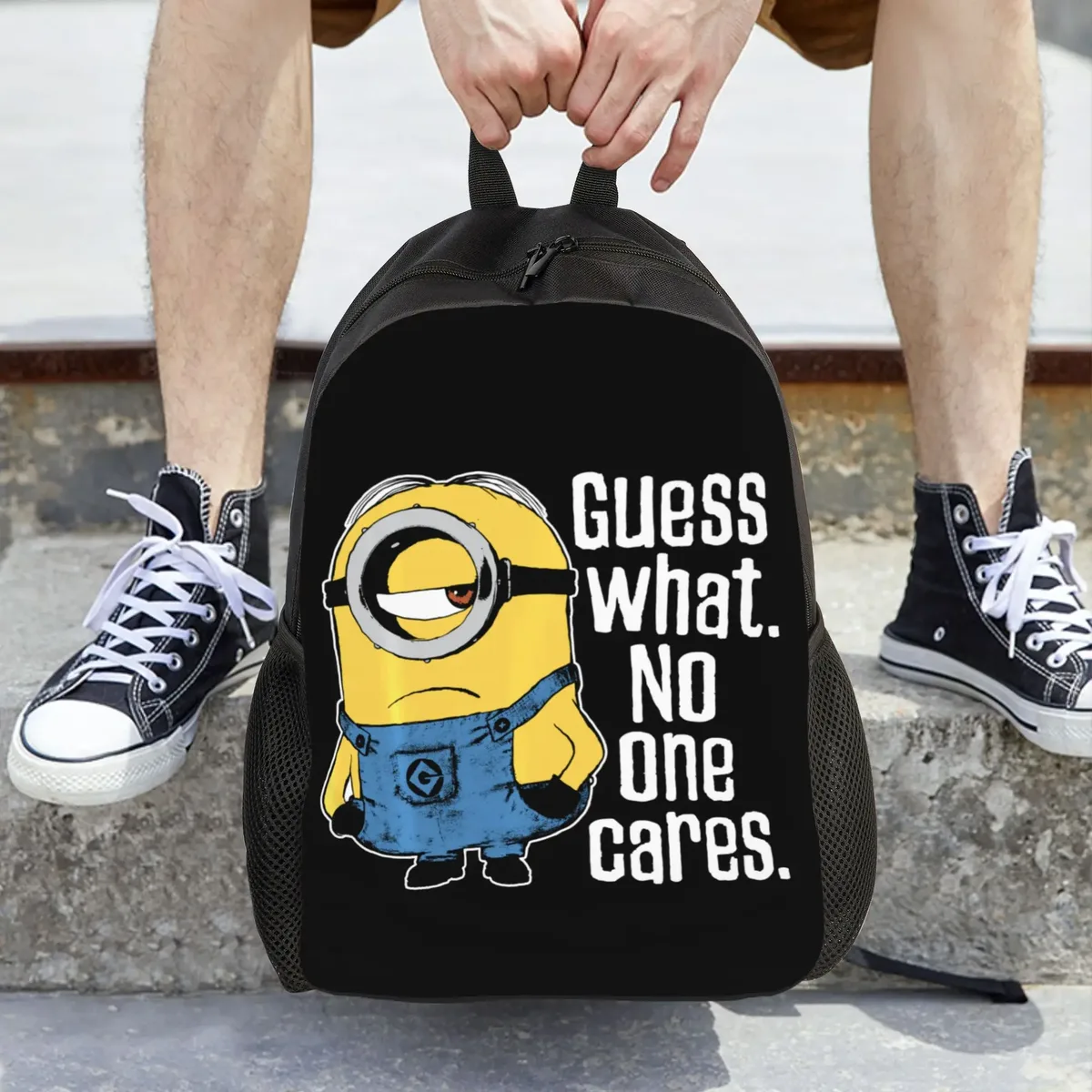 sac à dos m-minions de dessin animé, sacs à dos mignons pour filles, sacs de trekking de grande taille pour lycée, sac à dos design