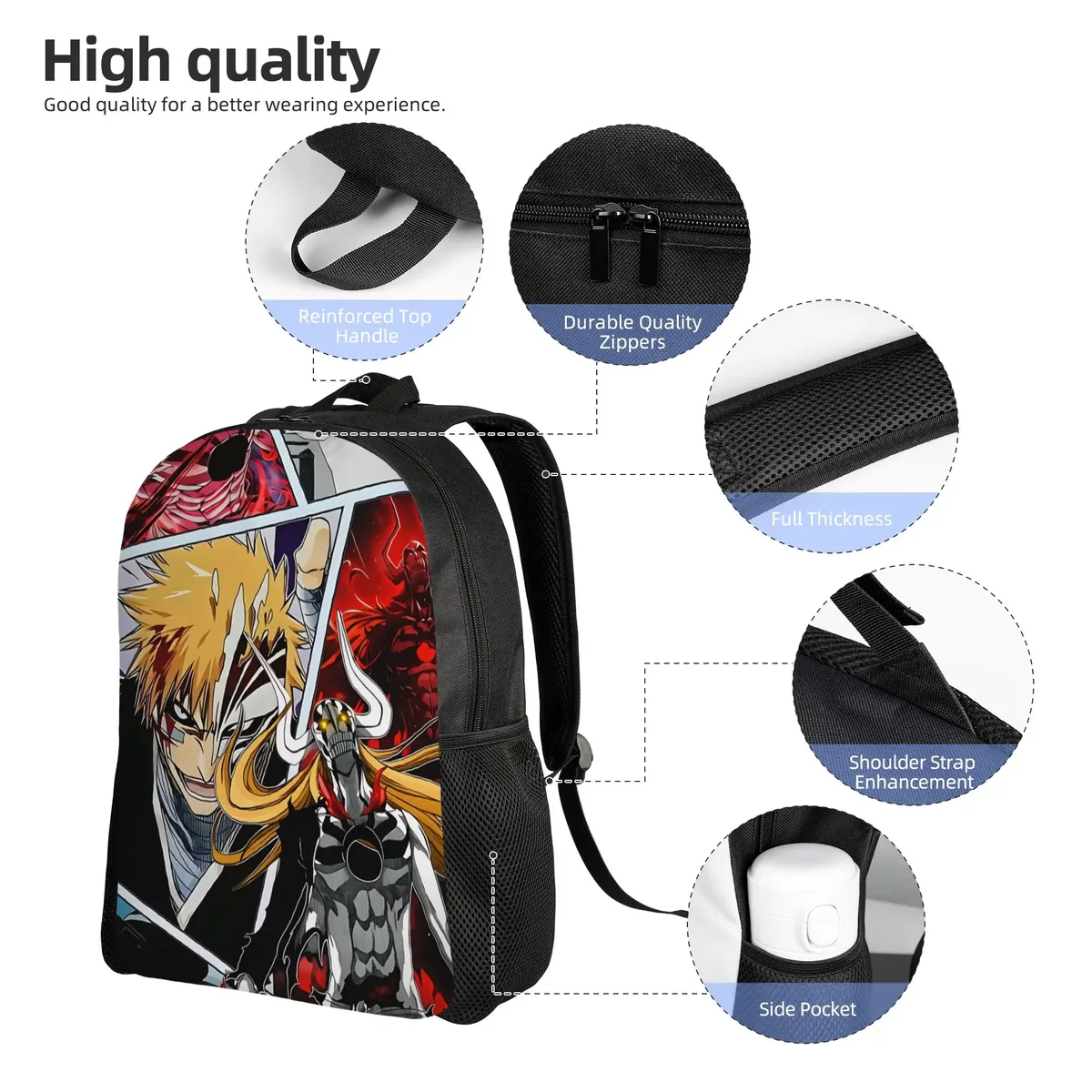 sac à dos finalgetsuga new school year bleach pour femmes, 1 pièce