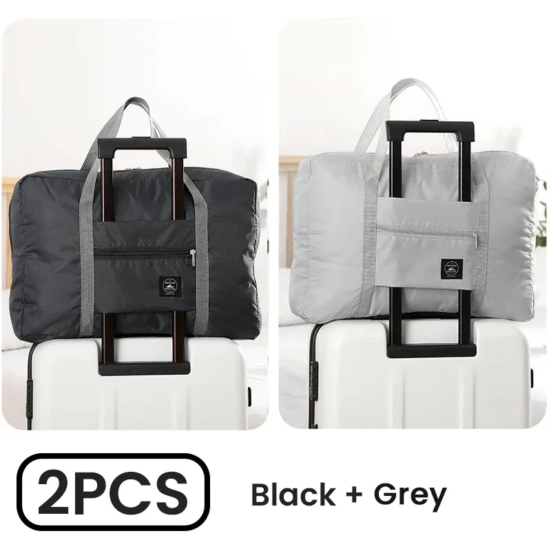 lot de 2 sacs de voyage pliables pour compagnie aériennes, sac à main pour week-end, fourre-tout d'hôpital de nuit, sac de sport pour femmes et hommes
