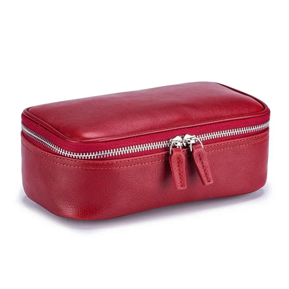 trousse à cosmétiques en cuir véritable à motif d'alligator, trousse de maquillage imperméable en cuir de vache, trousse de toilette de voyage pour dames