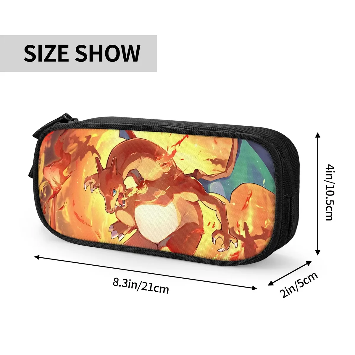 Sacs à grande capacité sur le thème d'Anime Pokémon Charizard pour enfants, trousse scolaire pour garçons et filles.