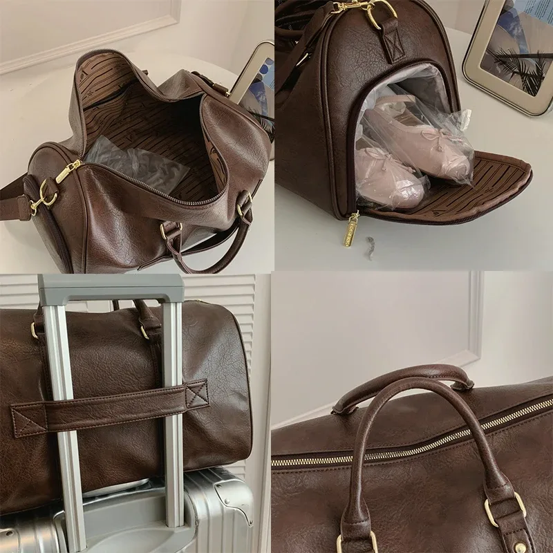 sac de voyage pour homme, sac de sport de luxe grande capacité, sac de voyage en cuir pu, sac à bandoulière portable et durable, sac de sport, sac de voyage extérieur