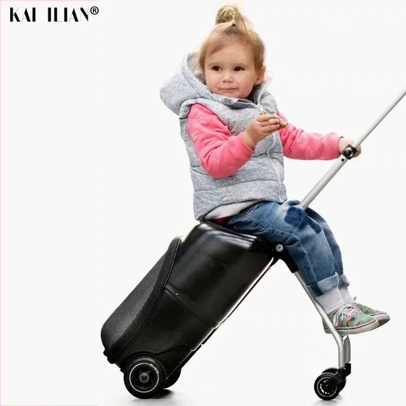 bagages à roulettes paresseux pour enfants, cabine de voiture pour bébé, valise de voyage, chariot à roulettes, assis sur des bagages, cabine, boîte d'économie de main-d 'œuvre