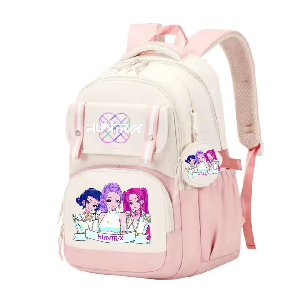 sac d'école kpop demon hunters pour enfants, grande capacité, sac à dos d'étudiant de haute qualité, imprimé avec des personnages de dessins animés mignons, sac à dos de voyage